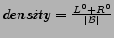 $ density = \frac{L^0 + R^0}{\vert\B\vert}$